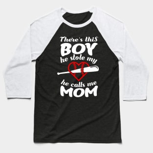 'He Calls Me Mom' Sweet Baseball Mother Gift Baseball T-Shirt
